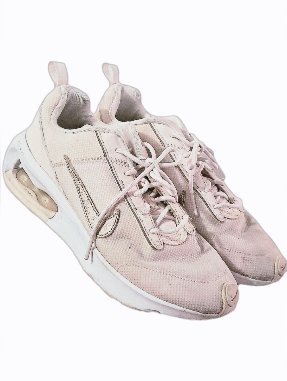 Nike Air Max Pastel Pink & White Metallic NTRLK Lite Sneakers | Women's Size 8